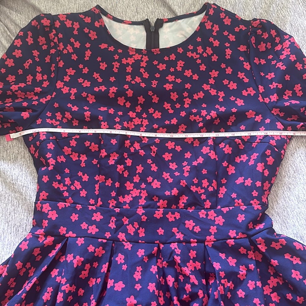 Bestgift || NWOT || Floral Printed Round Neck Midi Dress w/ Pockets - Picture 4 of 5